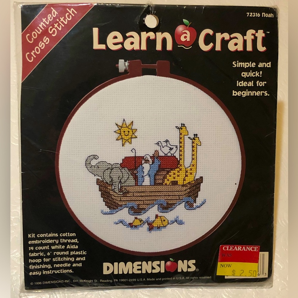 SEALED 1996 Noah’s Ark Cross Stitch Kit